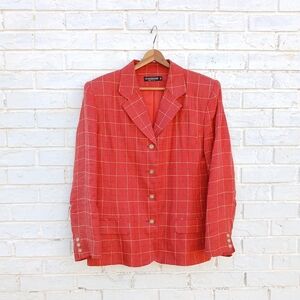 The J. Peterman Company Blazer Linen Plaid